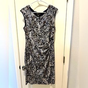 Navy mock wrap dress